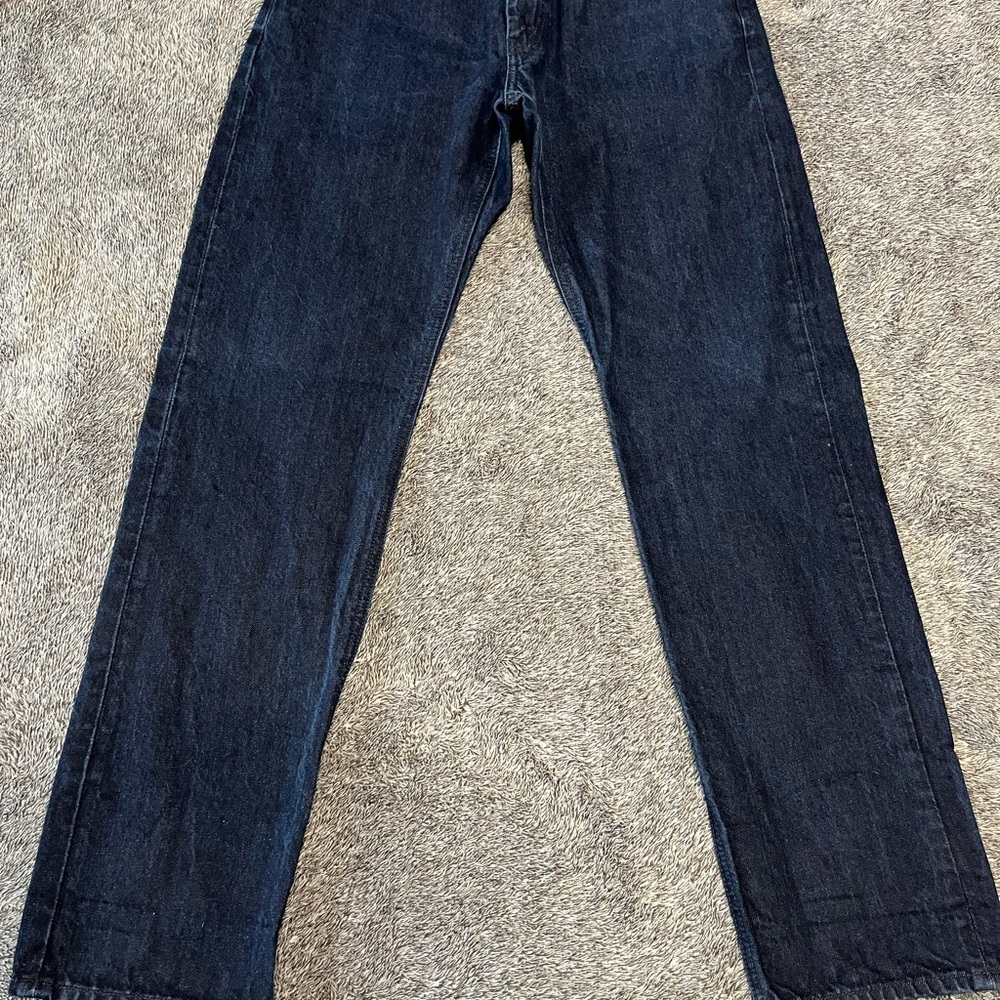Uniqlo x Helmut Lang Classic Cut Jeans Mens 32 Dark Indigo Selvedge Style 456745
